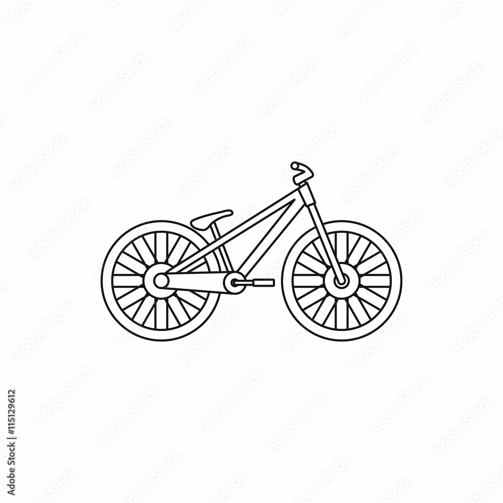 Fototapeta premium Bike icon in outline style isolated vector illustration. Transport symbol