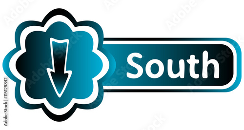 Double blue icon arrow South