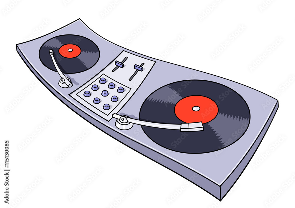 Fototapeta premium Turntable vector illustration