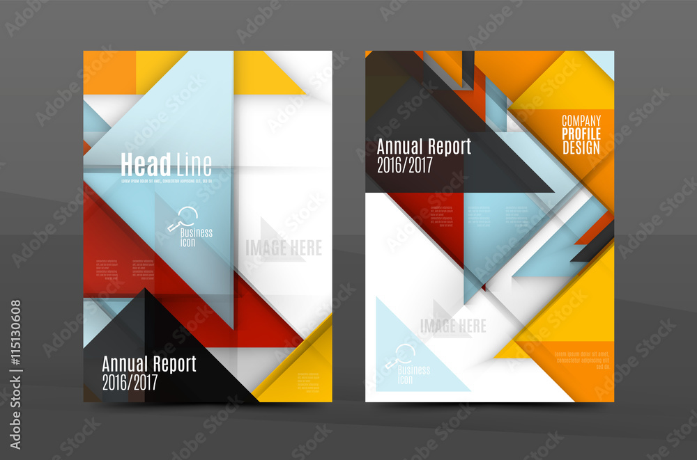 Colorful geometric A4 business print template