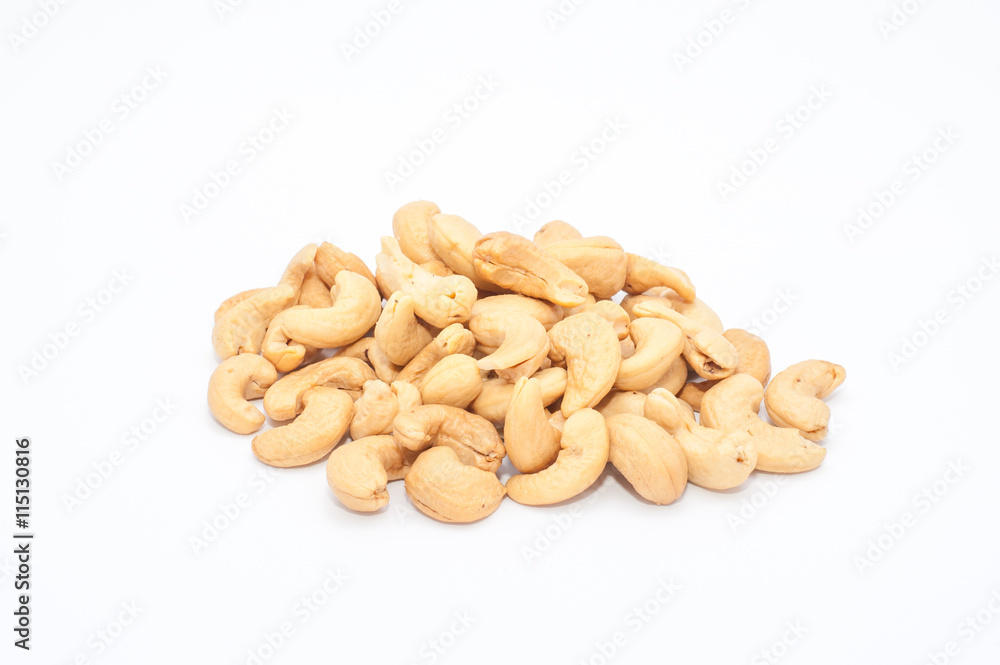 Cashew nuts isolated on white background Cashew nuts isolated on white background