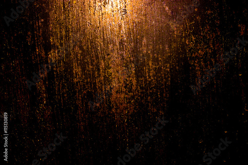 old scary rusty rough golden and copper metal surface texture/background for Halloween or haunted house games background/texture of wall