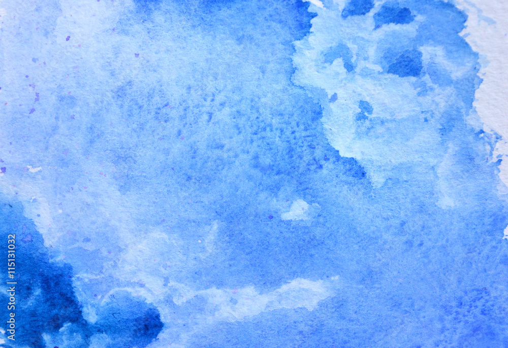 Beautiful watercolor blue background like a sky and a clouds