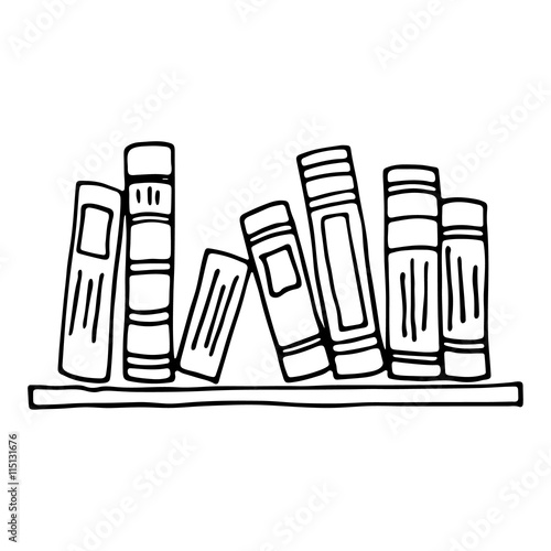 Books on the shelf isolated