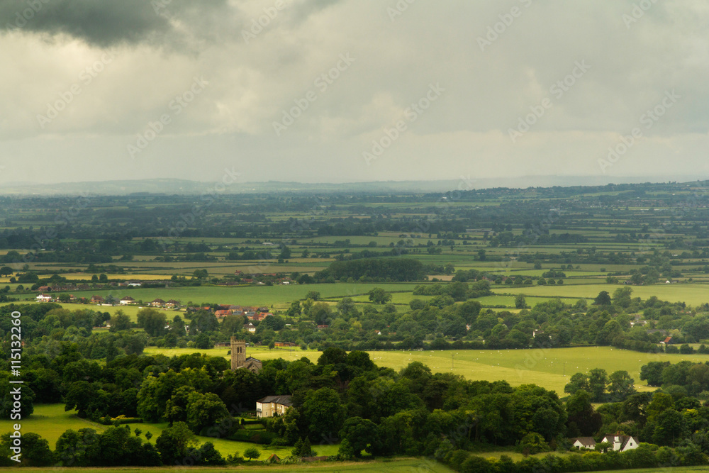 View over a church in the Chilterns, Buckinghamshire