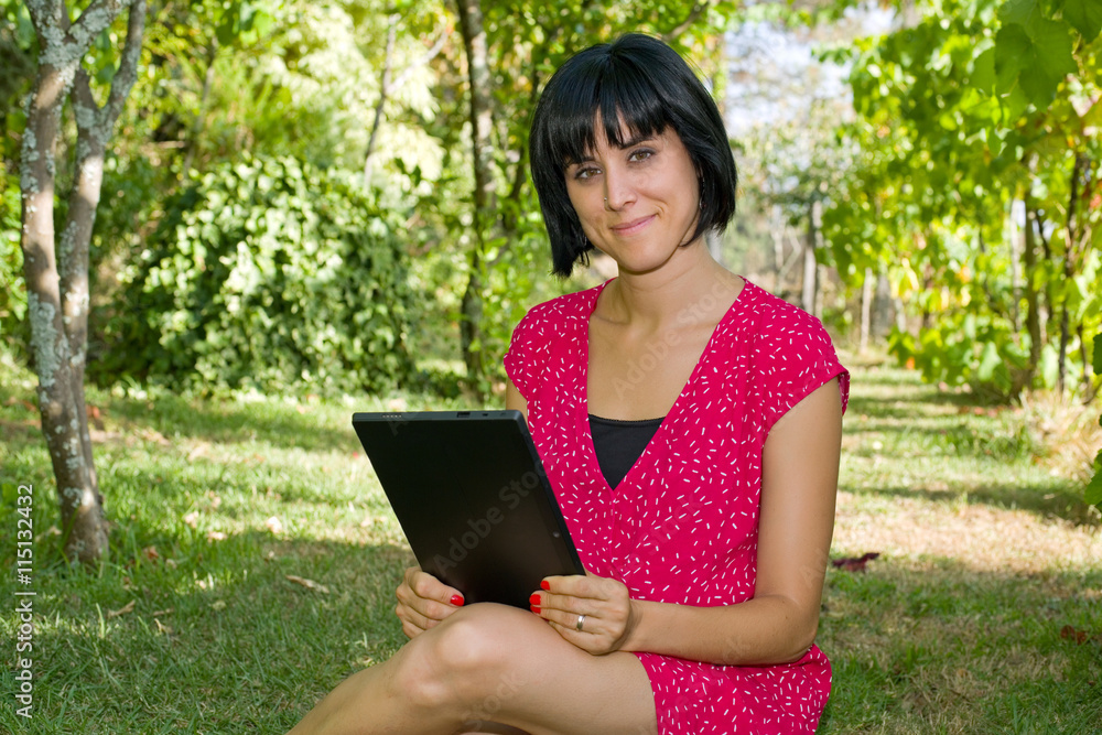 woman with tablet woman with tablet