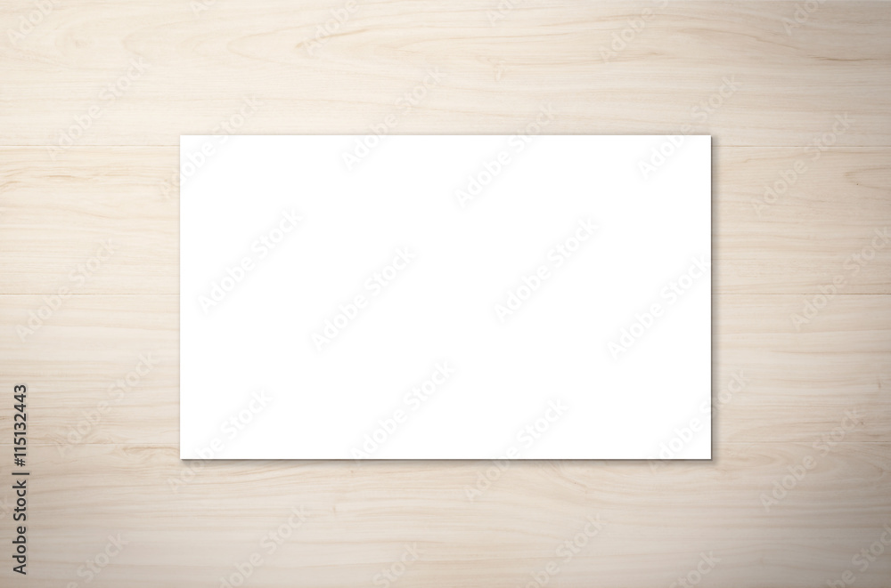 white blank name card on wooden background white blank name card on wooden background