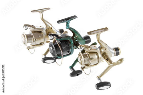  isolated object on a white background fishing reel