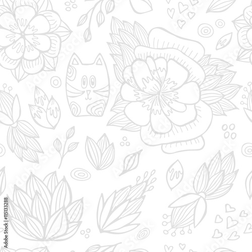 stock vector abstract seamless  pattern. orient floral ornament