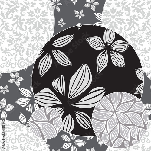 stock vector floral seamless doodle pattern. decorative element.