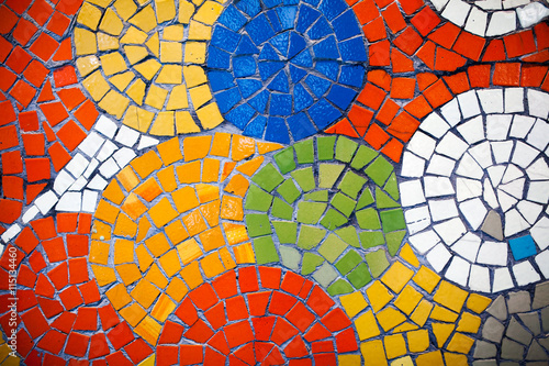 Wallpaper Mural Colorful mosaic tiles