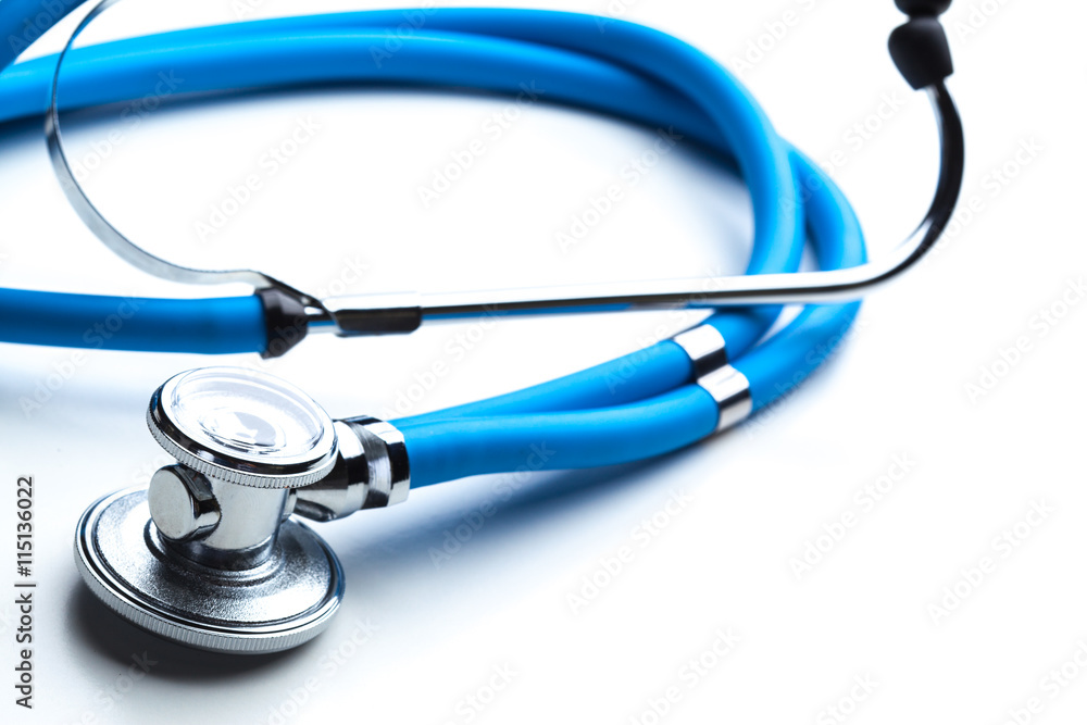Blue stethoscope isolated on white Blue stethoscope isolated on white