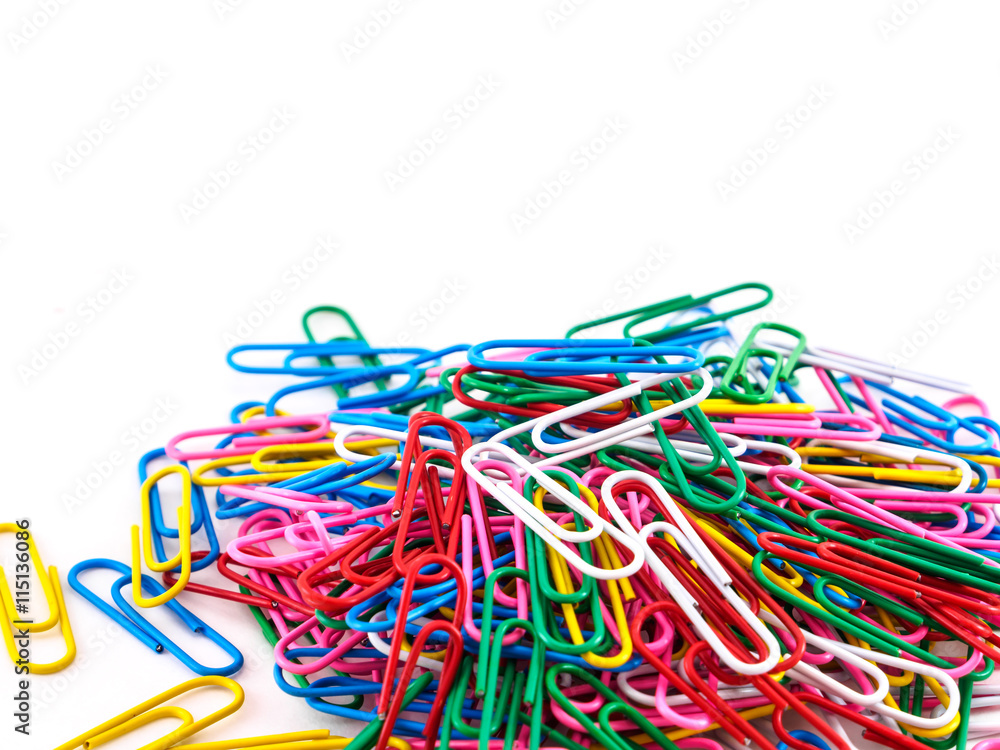 Pile paper clip of isolated Pile paper clip of isolated