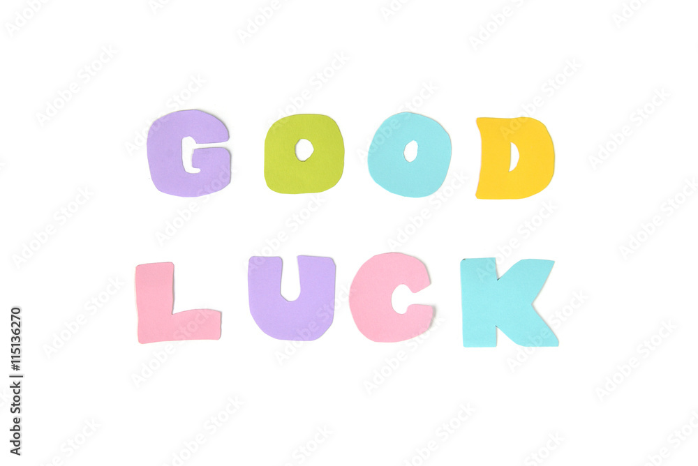 Good luck text on white background - isolated Good luck text on white background - isolated