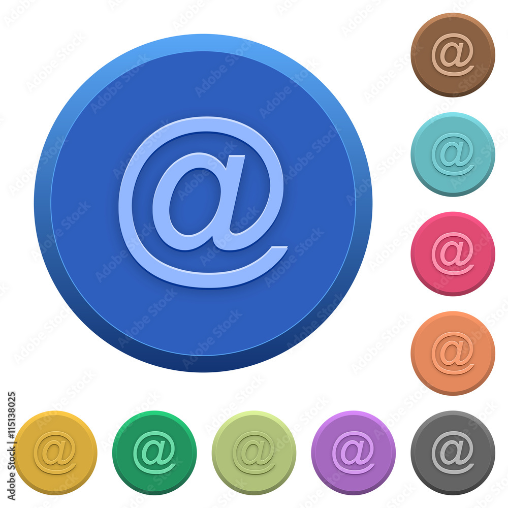 Embossed email symbol buttons Embossed email symbol buttons
