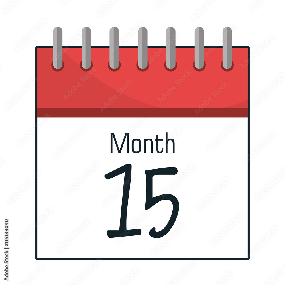 Calendar showing month and day, isolated flat icon vector illustration. Calendar showing month and day, isolated flat icon vector illustration.