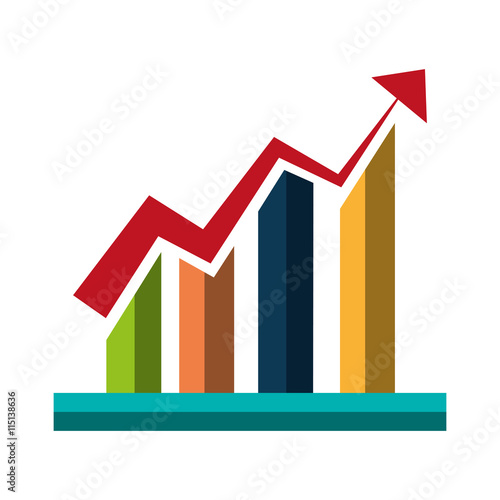 Business document with statistics icon, vector illustration graphic.