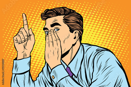Business man big secret gossip rumor
