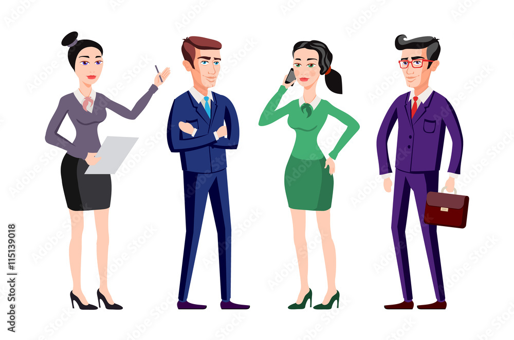 business people group human resources flat vector illustration