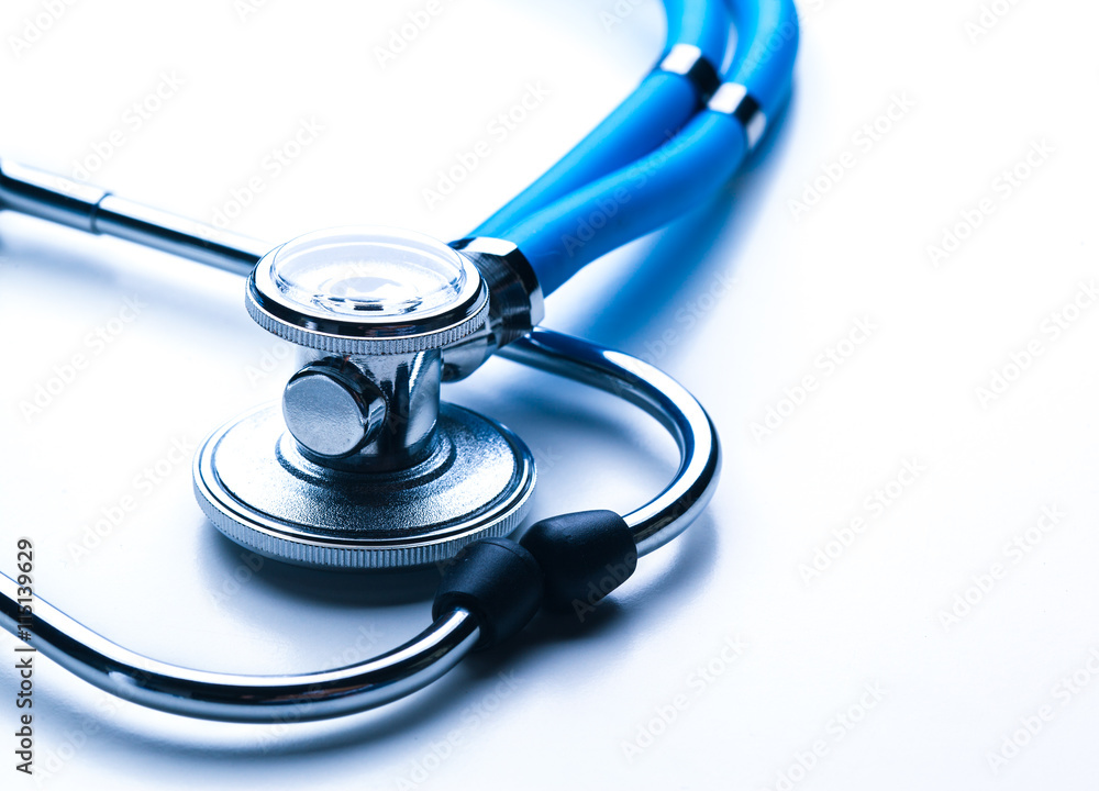 Blue stethoscope isolated on white Blue stethoscope isolated on white