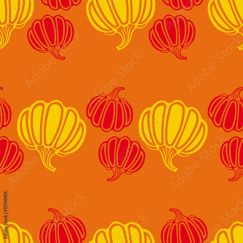 Seamless pattern with silhouette pumpkins. Vector clip art.