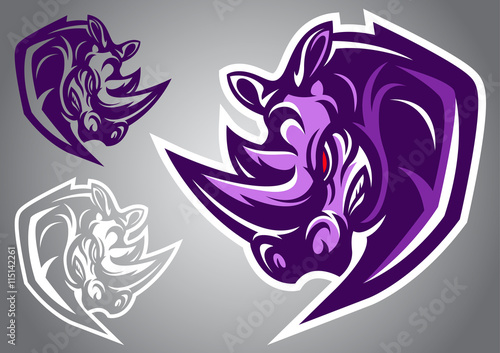 rhino logo vector emblem illustration design idea creative tattoo symbol sing