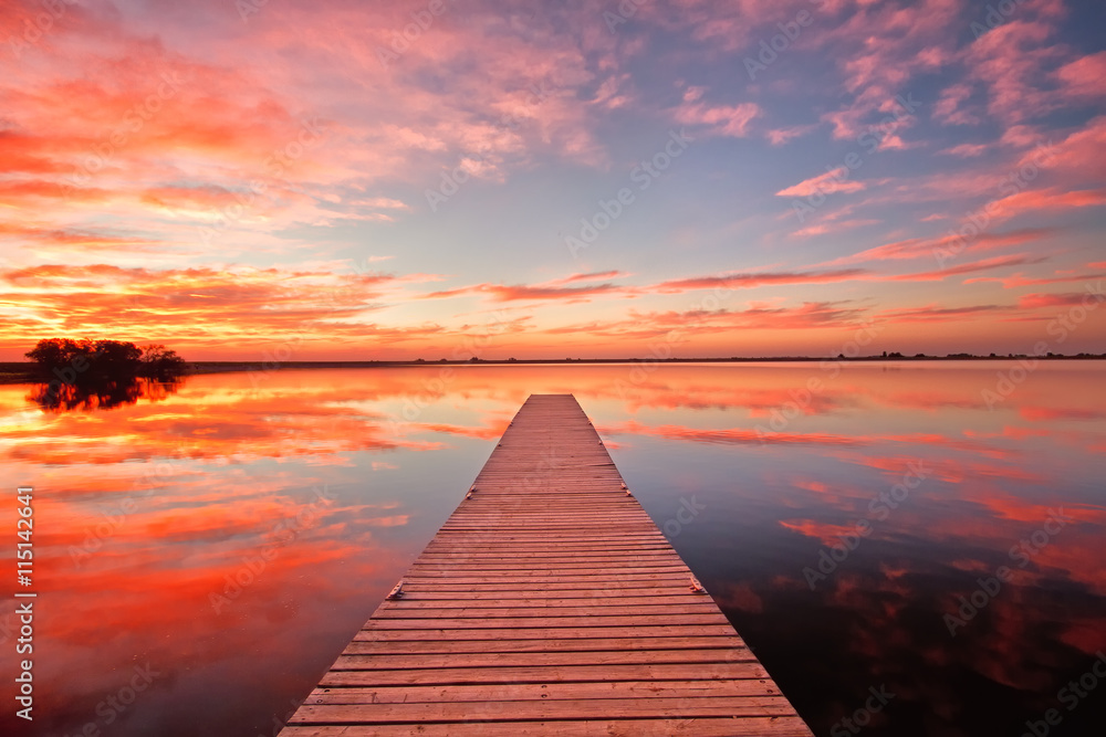 Fishing dock at sunrise