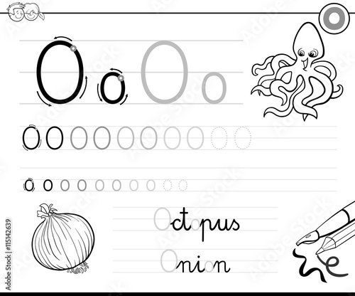 learn to write letter o