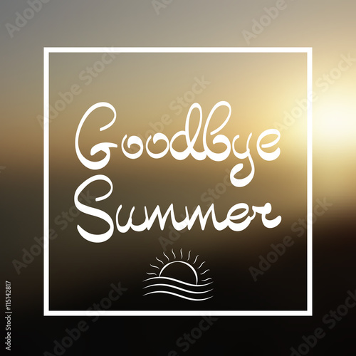 Goodbye Summer Lettering Vector Background