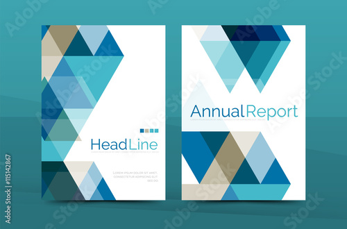 Geometric a4 front page, business annual report print template