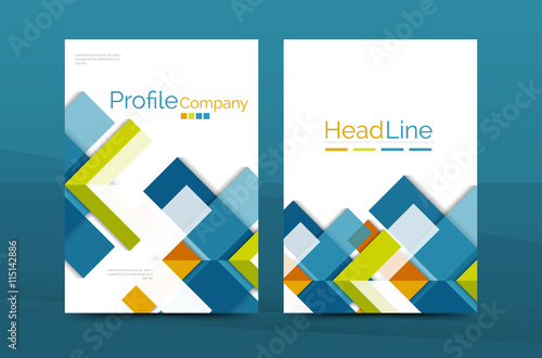 Geometric a4 front page, business annual report print template
