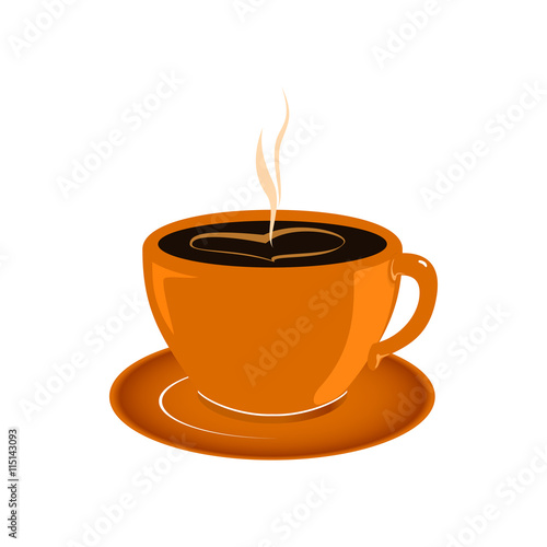 Cup of Tea, a Cup of Coffee Isolated on White Background, Vector Illustration