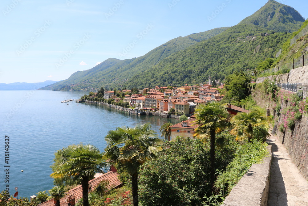 Way to Cannero Riviera at Lake Maggiore, Piedmont Italy 