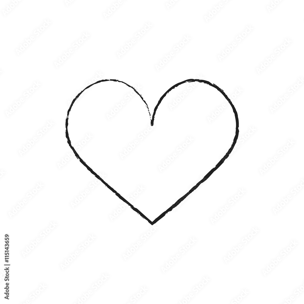 Heart Icons Set, hand drawn icons and illustrations for valentines and wedding