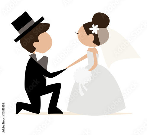 Brautpaar Hochzeit Vektor freigestellt