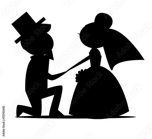 Hochzeit - Brautpaar Silhouette freigestellt