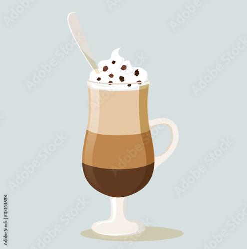 Latte Macchiato - Eiskaffee - Eisschokolade Vektor