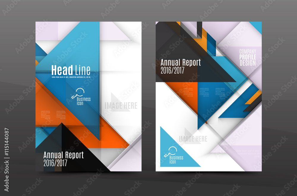Square and triangle design annual report template