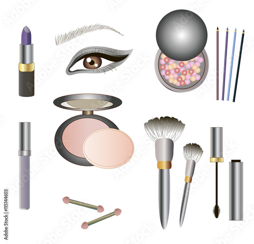 Make up set. Vector collection of  icons for beauty design. 