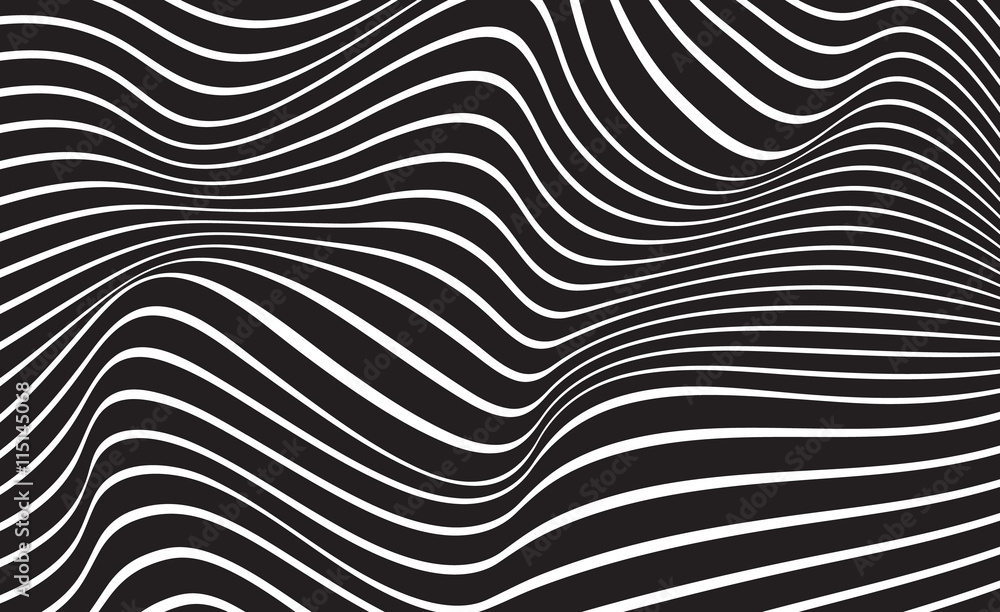 optical art background wave design black and white