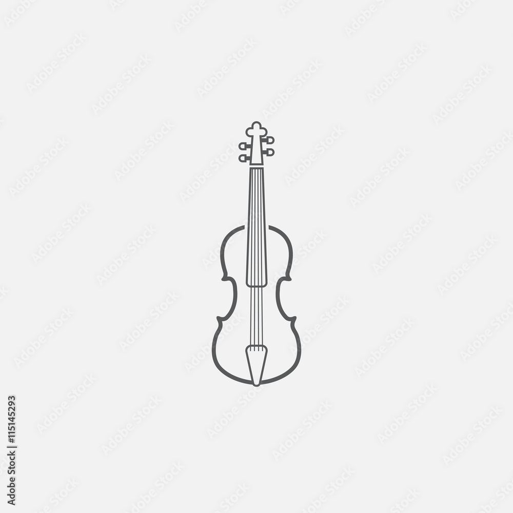 Fototapeta premium violin line icon, outline vector logo illustration, linear pictogram isolated on white