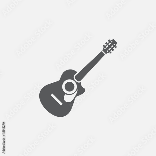 acoustic guitar icon vector, solid logo illustration, pictogram isolated on white