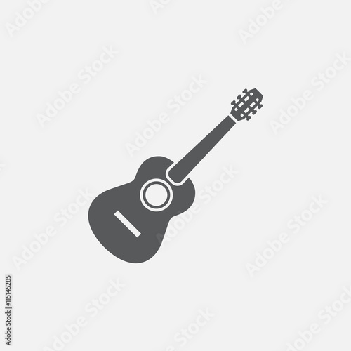acoustic guitar icon vector, solid logo illustration, pictogram isolated on white