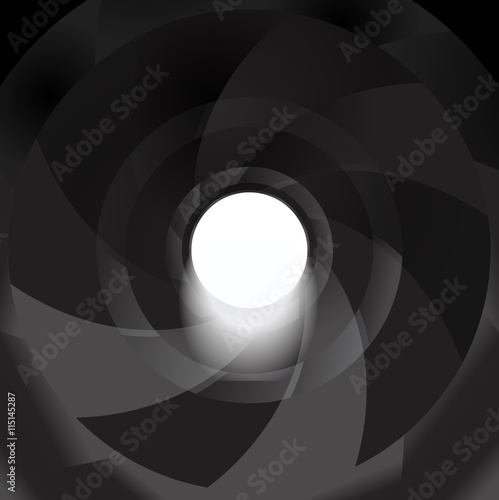 gun barrel inside vector background illustration hole