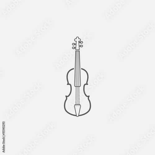 violin line icon, outline vector logo illustration, linear pictogram isolated on white