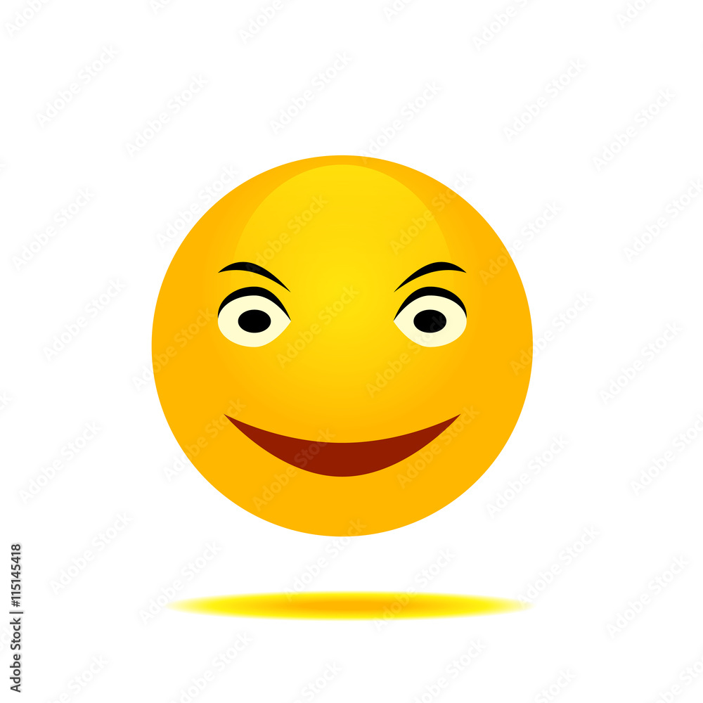 Fototapeta premium Smiling emoticon with smiling eyes and rosy cheeks