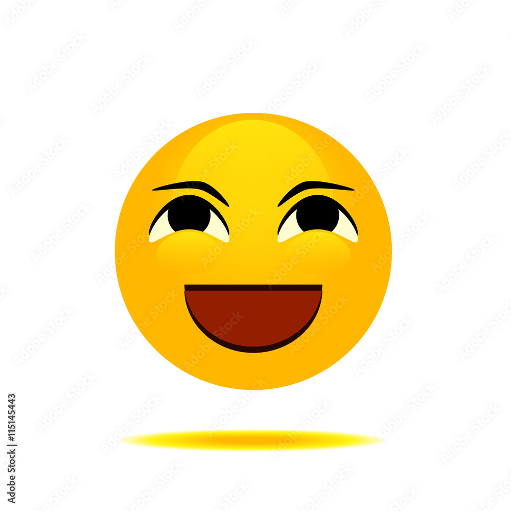 Smiling emoticon with open mouth and smiling eyes Smiling emoticon with open mouth and smiling eyes
