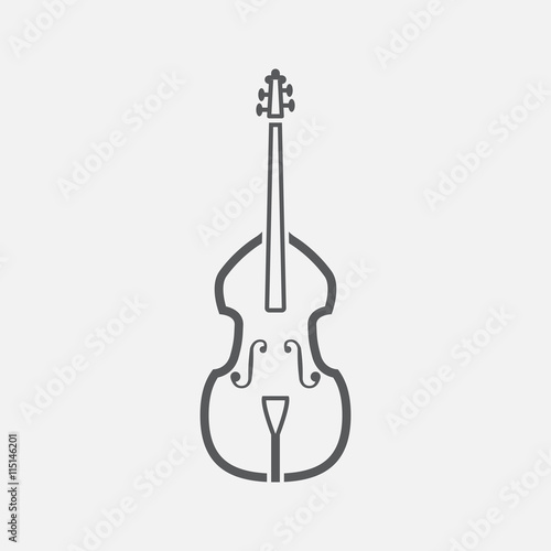 Contrabass line icon, outline vector logo illustration, linear pictogram isolated on white