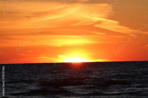 Sunset on Lake Huron in late spring