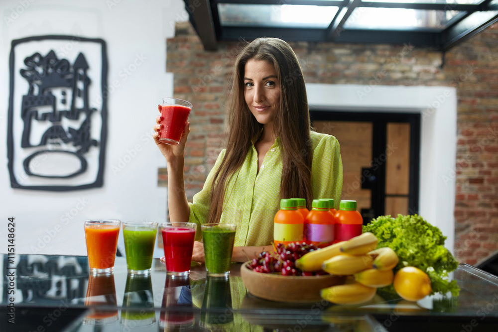 Fitness Food, Nutrition. Healthy Eating Woman Drinking Smoothie Fitness Food, Nutrition. Healthy Eating Woman Drinking Smoothie